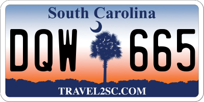 SC license plate DQW665