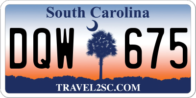 SC license plate DQW675