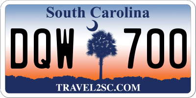 SC license plate DQW700