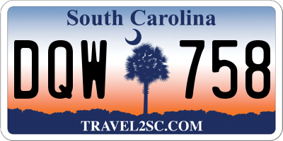 SC license plate DQW758