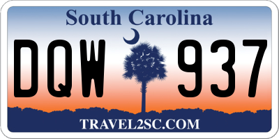SC license plate DQW937