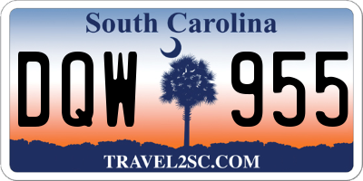 SC license plate DQW955