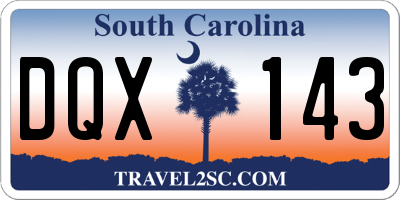 SC license plate DQX143