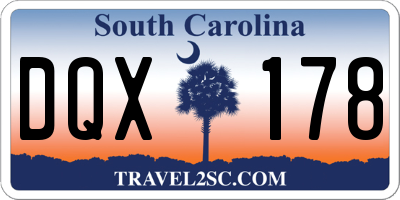 SC license plate DQX178