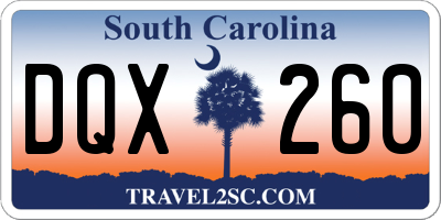 SC license plate DQX260