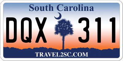 SC license plate DQX311