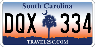 SC license plate DQX334