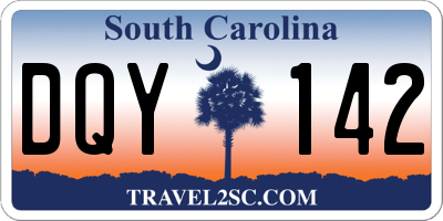 SC license plate DQY142
