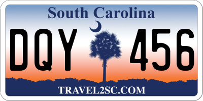 SC license plate DQY456