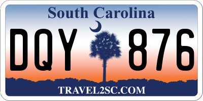 SC license plate DQY876