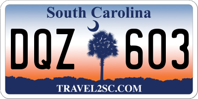 SC license plate DQZ603