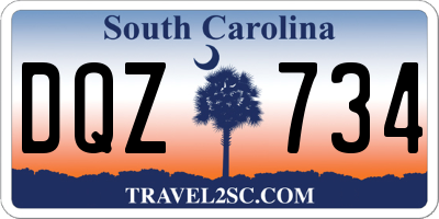 SC license plate DQZ734