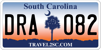 SC license plate DRA082