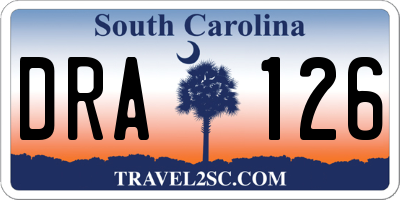 SC license plate DRA126