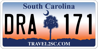 SC license plate DRA171