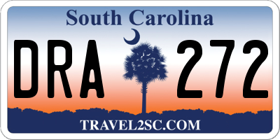 SC license plate DRA272
