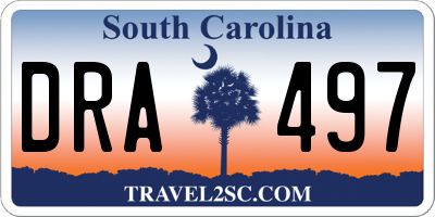 SC license plate DRA497