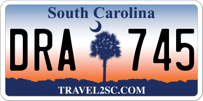 SC license plate DRA745