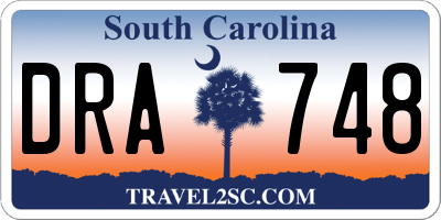SC license plate DRA748