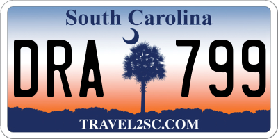 SC license plate DRA799