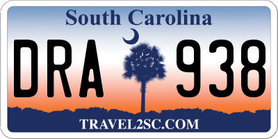 SC license plate DRA938