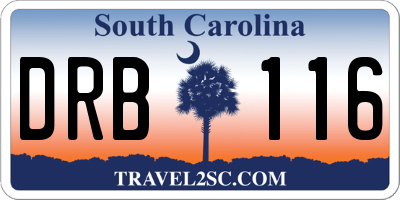 SC license plate DRB116