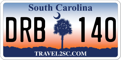 SC license plate DRB140