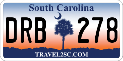 SC license plate DRB278