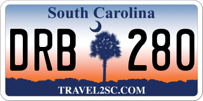 SC license plate DRB280