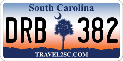 SC license plate DRB382