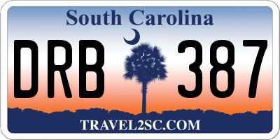 SC license plate DRB387