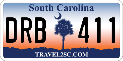 SC license plate DRB411