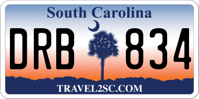 SC license plate DRB834