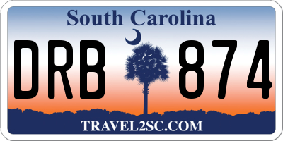SC license plate DRB874