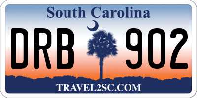 SC license plate DRB902