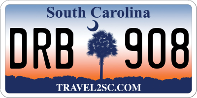 SC license plate DRB908