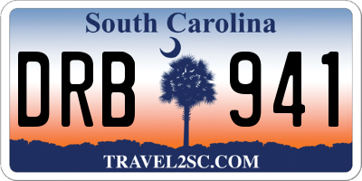 SC license plate DRB941