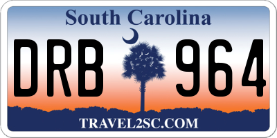 SC license plate DRB964