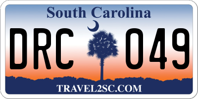 SC license plate DRC049