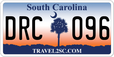 SC license plate DRC096