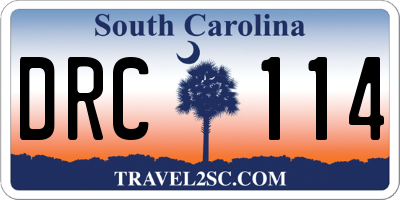 SC license plate DRC114