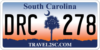 SC license plate DRC278