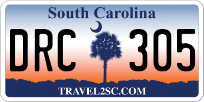 SC license plate DRC305
