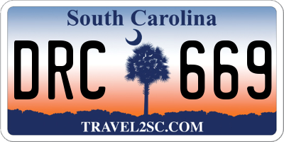 SC license plate DRC669