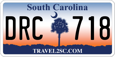SC license plate DRC718