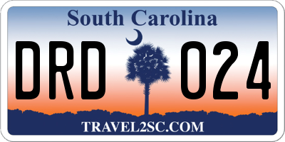 SC license plate DRD024