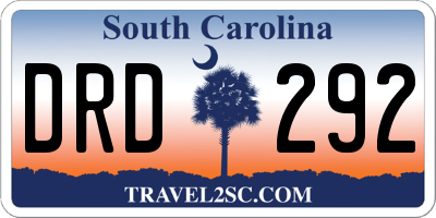 SC license plate DRD292
