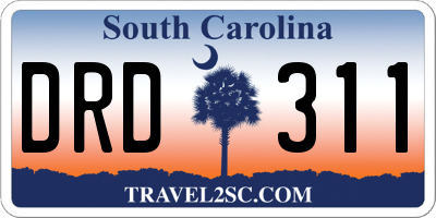 SC license plate DRD311