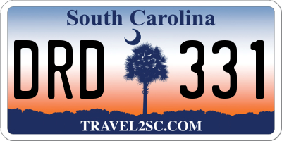SC license plate DRD331