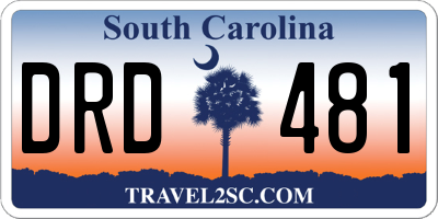 SC license plate DRD481